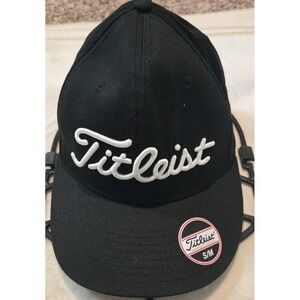 TITLEIST MENS SMALL/MEDIUM FITTED BLACK HAT